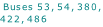 Buses 53, 54, 380, 422, 486